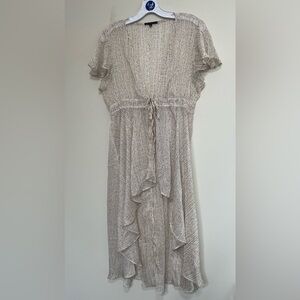 Staccato Beige Ruffle Swim Cover up~ Size Medium ~ Beach~ Summertime